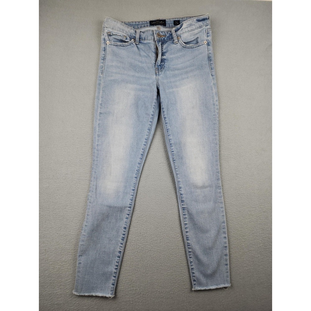 Lucky Brand Ava Skinny Jeans Womens 6/28 Light Wash Mid Rise Raw Hem Denim